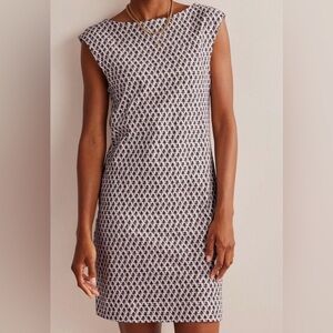 NWT Boden Ivory Tulip Blush Floral Sleeveless Jersey Shift Dress Summer Cotton